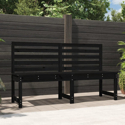 vidaXL Garden Bench Black 157.5 cm Solid Wood Pine - 157.5 x 48 x 91.5 cm