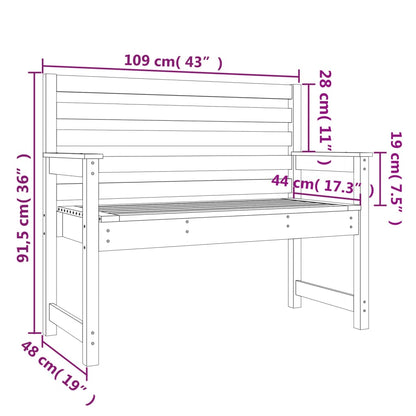 vidaXL Garden Bench 109x48x91.5 cm Solid Wood Douglas - Brown
