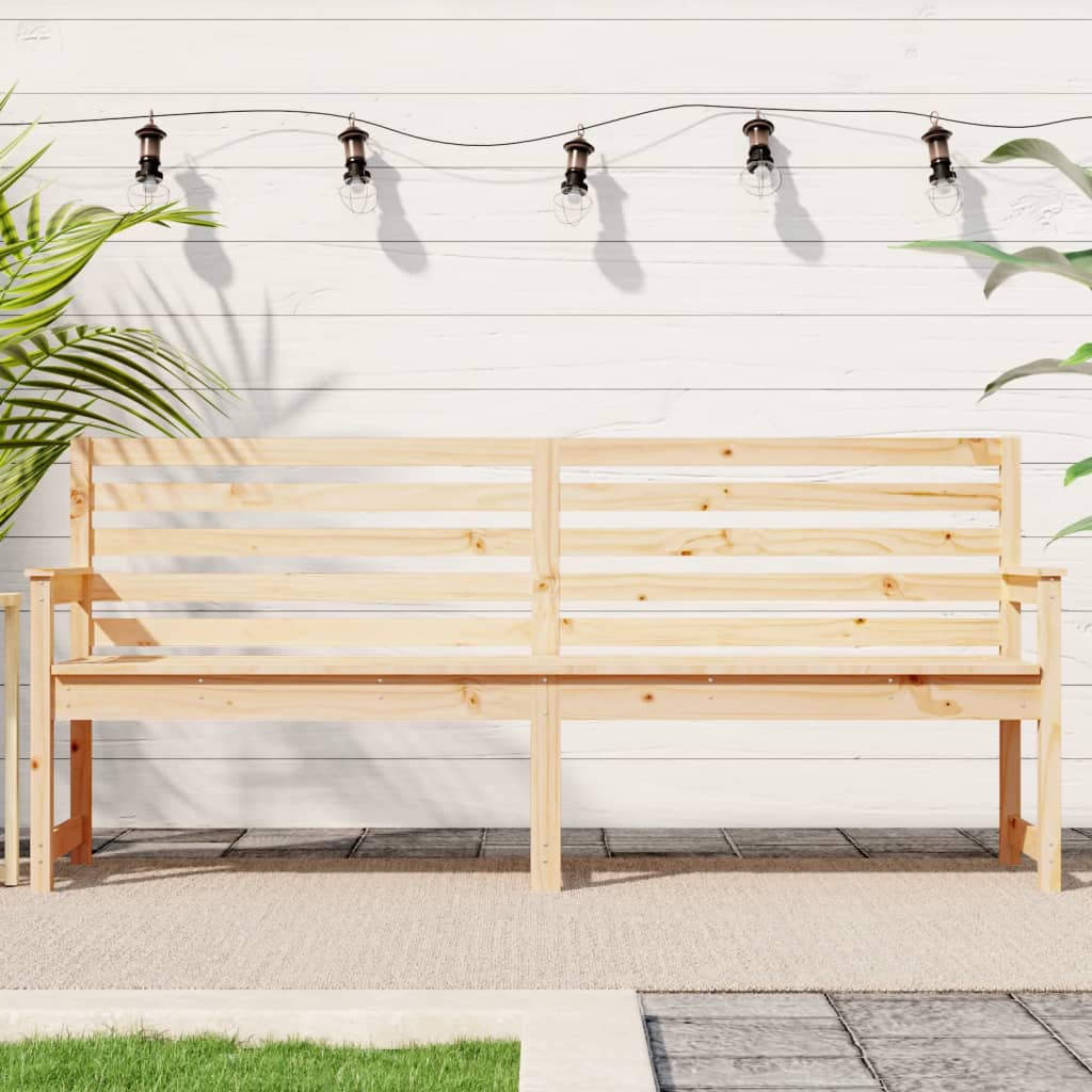 vidaXL Garden Bench 203.5x48x91.5 cm Solid Wood Pine - Brown