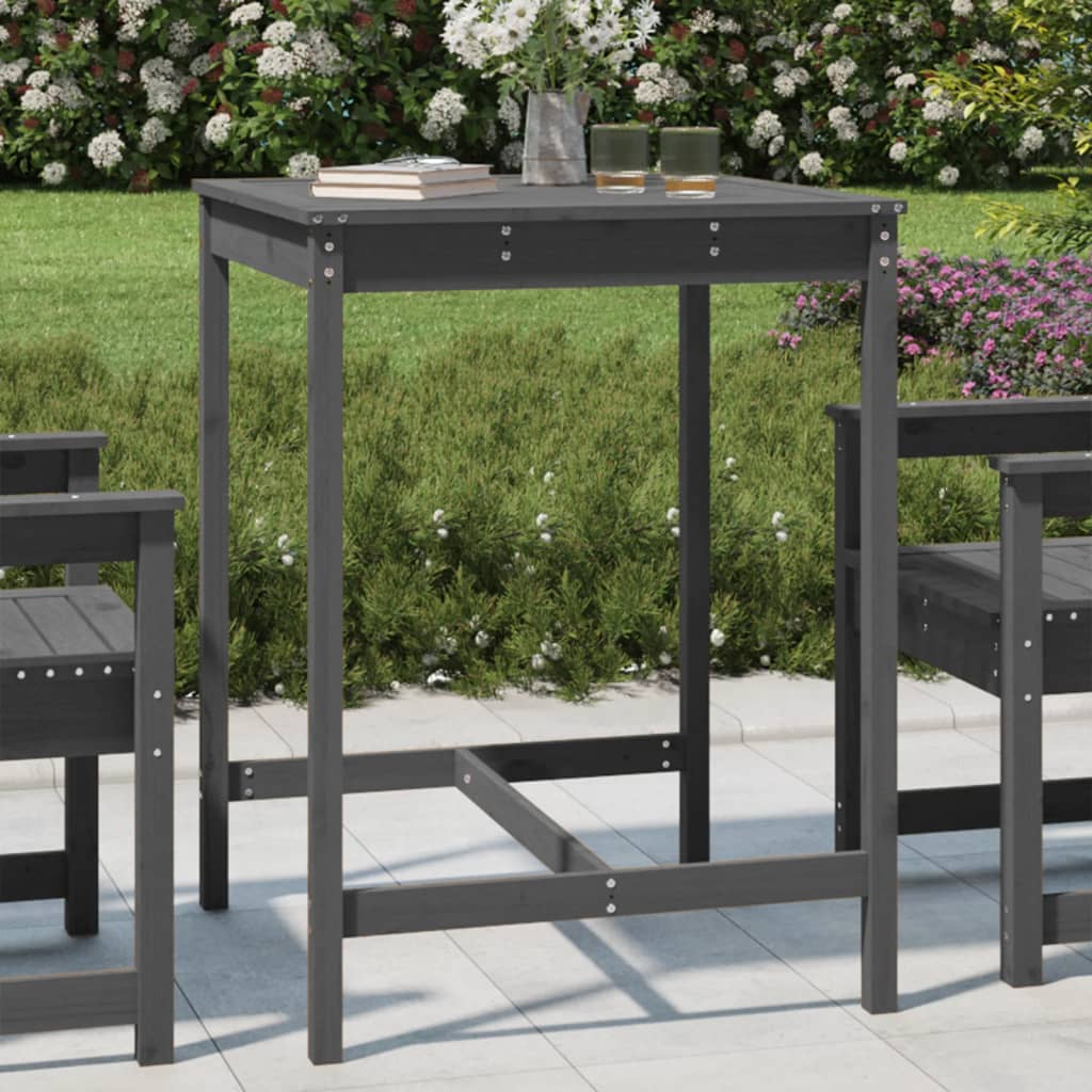 vidaXL Garden Table Grey 82.5x82.5x110 cm Solid Wood Pine