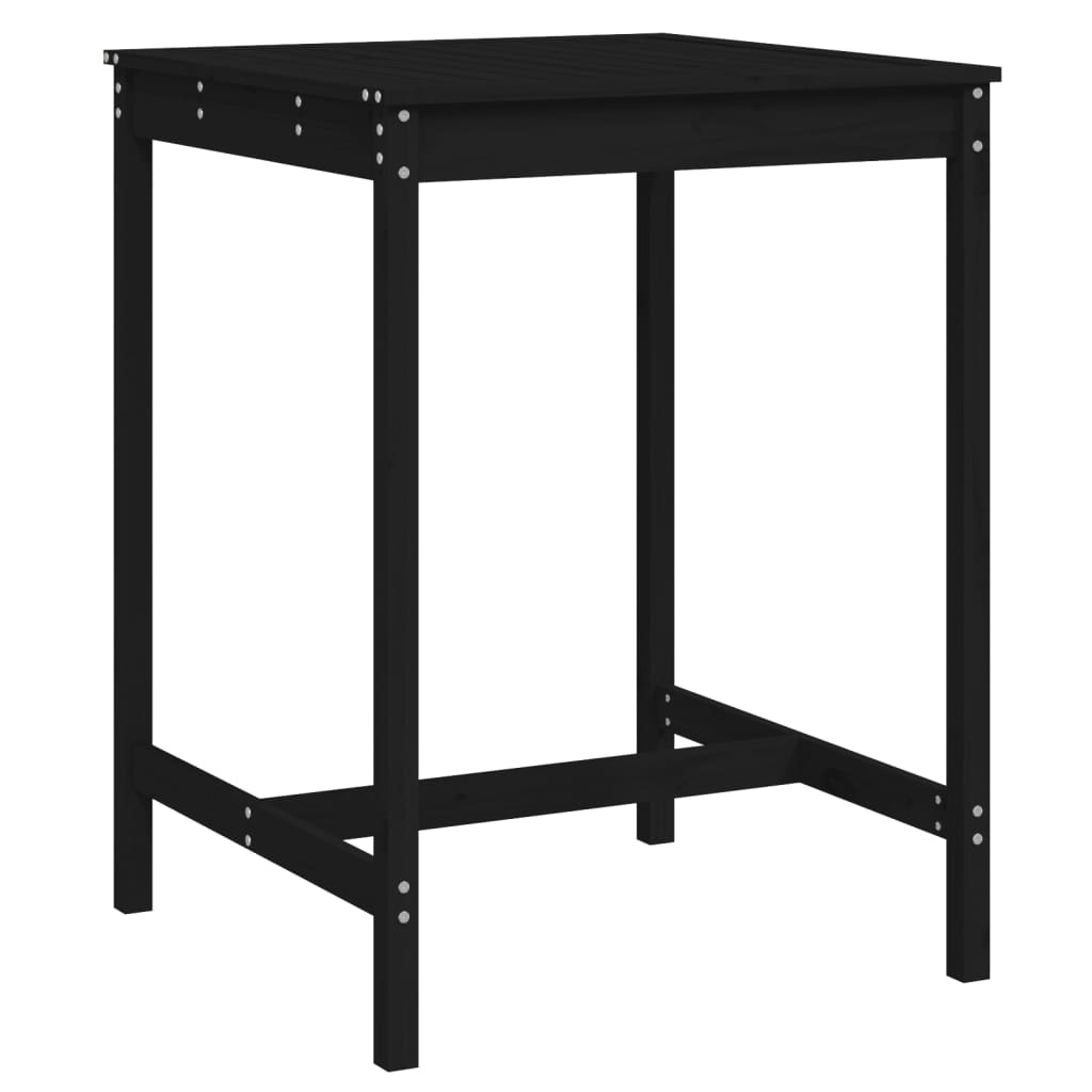 vidaXL Garden Table Black 82.5x82.5x110 cm Solid Wood Pine