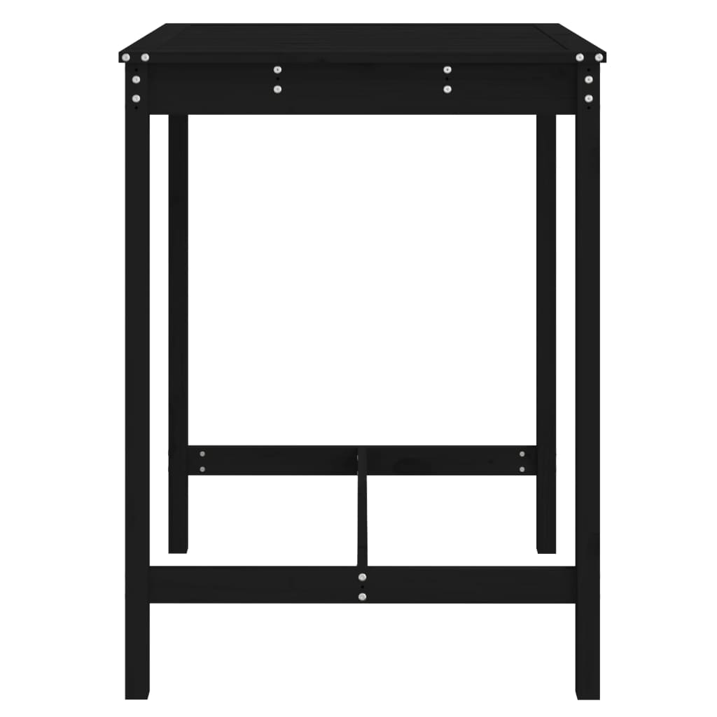 vidaXL Garden Table Black 82.5x82.5x110 cm Solid Wood Pine