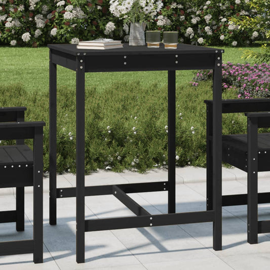 vidaXL Garden Table Black 82.5x82.5x110 cm Solid Wood Pine