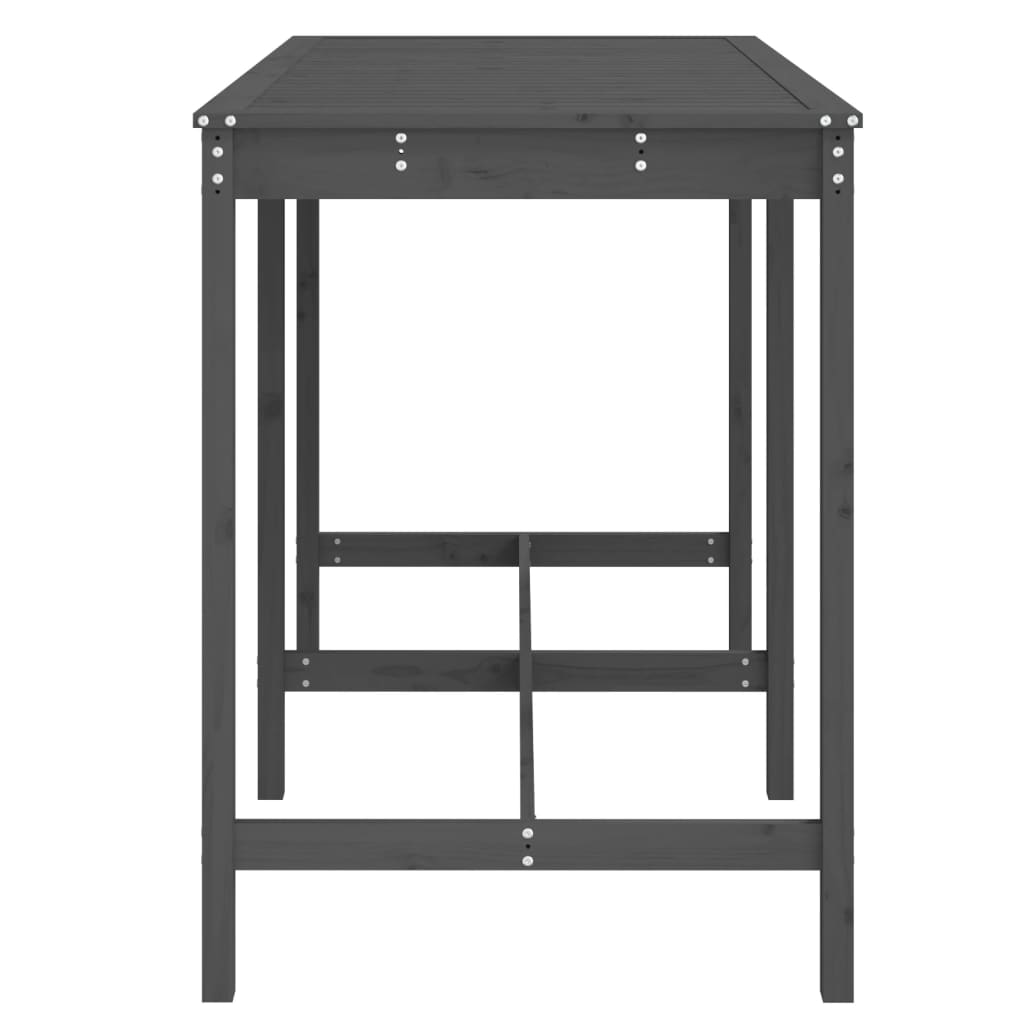 vidaXL Garden Table Grey 159.5x82.5x110 cm Solid Wood Pine