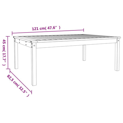 vidaXL Garden Table 121x82.5x45 cm Solid Wood Pine - Brown