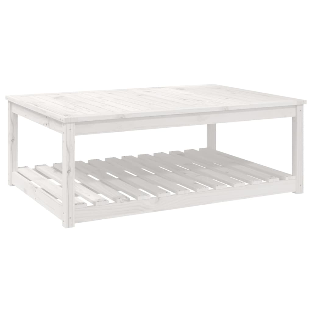vidaXL Garden Table White 121x82.5x45 cm Solid Wood Pine - 28157