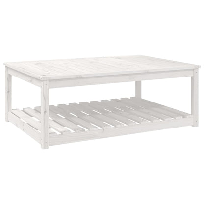 vidaXL Garden Table White 121x82.5x45 cm Solid Wood Pine - 28157