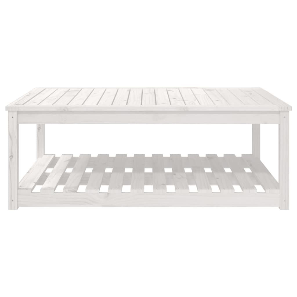 vidaXL Garden Table White 121x82.5x45 cm Solid Wood Pine - 28157