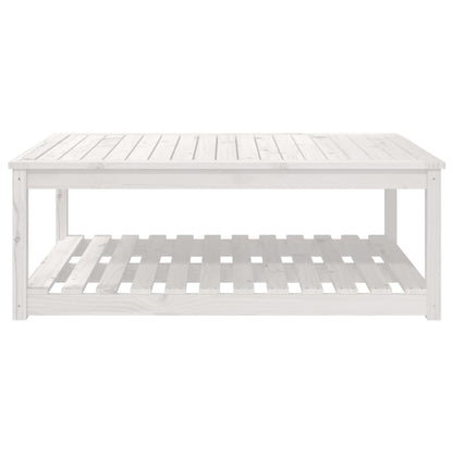 vidaXL Garden Table White 121x82.5x45 cm Solid Wood Pine - 28157