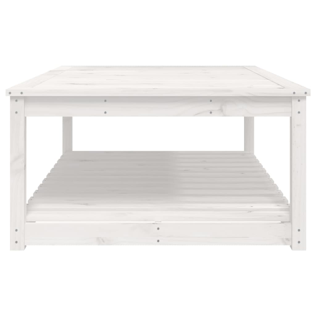 vidaXL Garden Table White 121x82.5x45 cm Solid Wood Pine - 28157