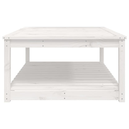 vidaXL Garden Table White 121x82.5x45 cm Solid Wood Pine - 28157