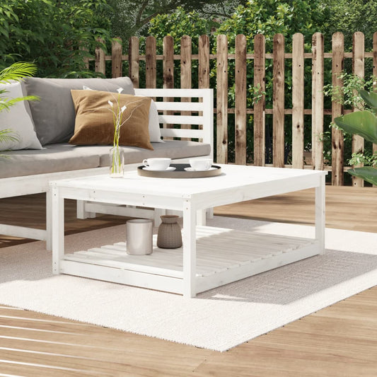 vidaXL Garden Table White 121x82.5x45 cm Solid Wood Pine - 28157