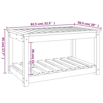 vidaXL Garden Table Black 82.5x50.5x45 cm Solid Wood Pine