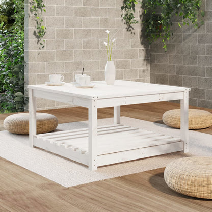 vidaXL Garden Table White 82.5x82.5x45 cm Solid Wood Pine - 28130
