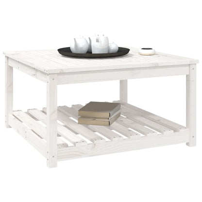 vidaXL Garden Table White 82.5x82.5x45 cm Solid Wood Pine - 28130