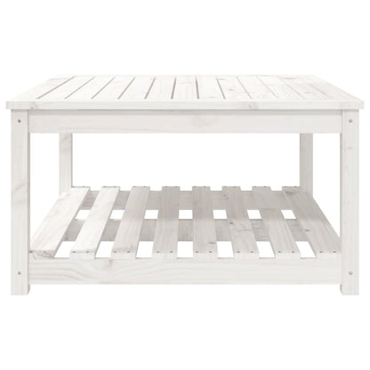 vidaXL Garden Table White 82.5x82.5x45 cm Solid Wood Pine - 28130