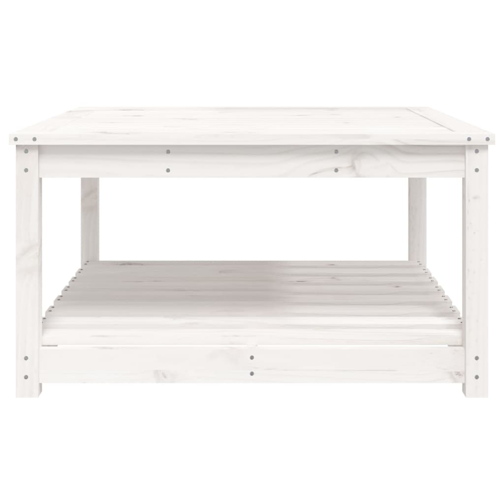 vidaXL Garden Table White 82.5x82.5x45 cm Solid Wood Pine - 28130