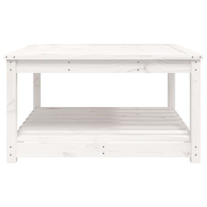 vidaXL Garden Table White 82.5x82.5x45 cm Solid Wood Pine - 28130