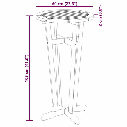 vidaXL Garden Bar Table Ø60x105 cm Solid Wood Acacia - Brown