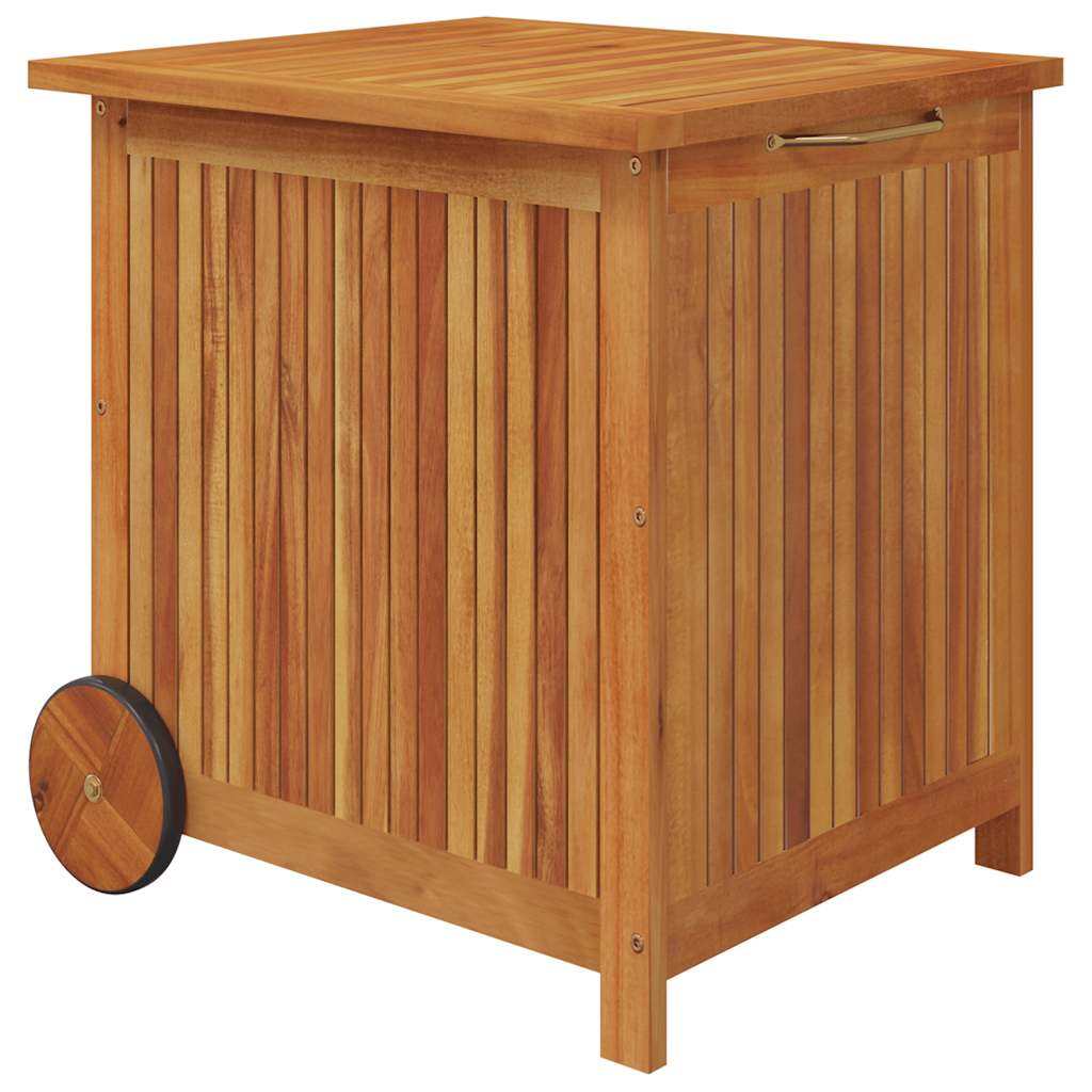 vidaXL Garden Storage Box with Wheels 60x50x58 cm Solid Wood Acacia - Brown
