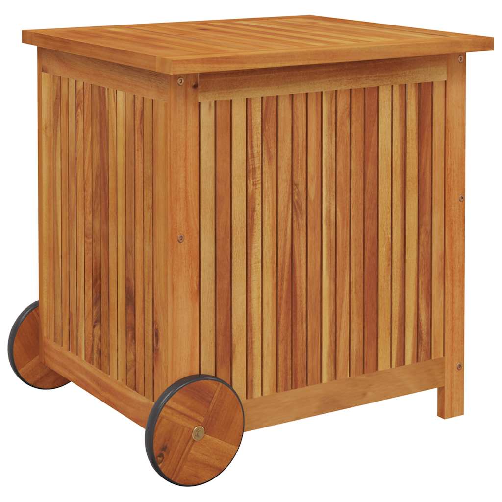 vidaXL Garden Storage Box with Wheels 60x50x58 cm Solid Wood Acacia - Brown