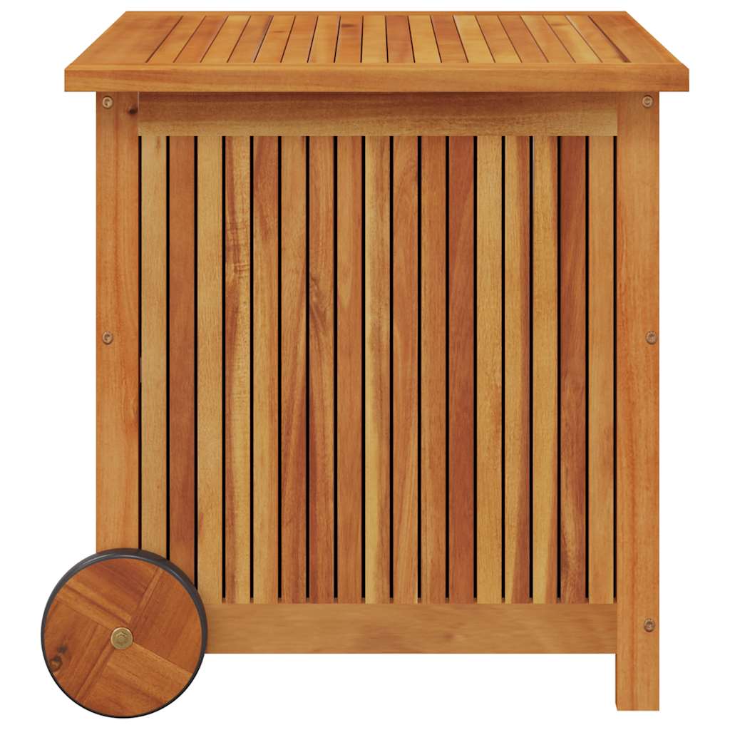 vidaXL Garden Storage Box with Wheels 60x50x58 cm Solid Wood Acacia - Brown