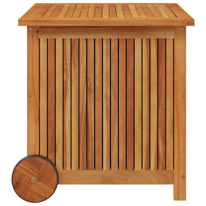 vidaXL Garden Storage Box with Wheels 60x50x58 cm Solid Wood Acacia - Brown