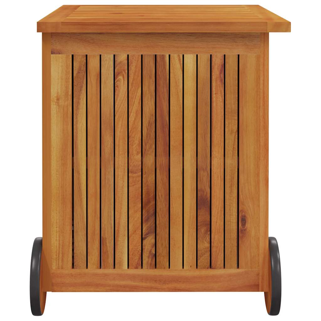 vidaXL Garden Storage Box with Wheels 60x50x58 cm Solid Wood Acacia - Brown