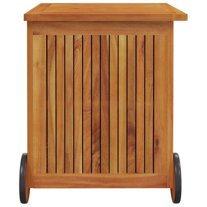 vidaXL Garden Storage Box with Wheels 60x50x58 cm Solid Wood Acacia - Brown