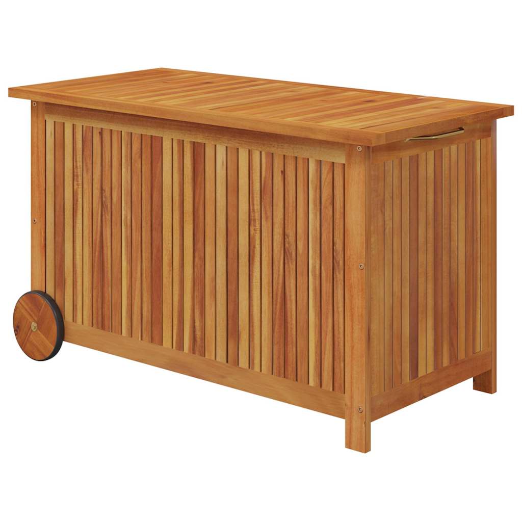 vidaXL Garden Storage Box with Wheels 90x50x58 cm Solid Wood Acacia - Brown