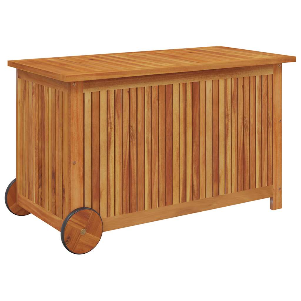 vidaXL Garden Storage Box with Wheels 90x50x58 cm Solid Wood Acacia - Brown