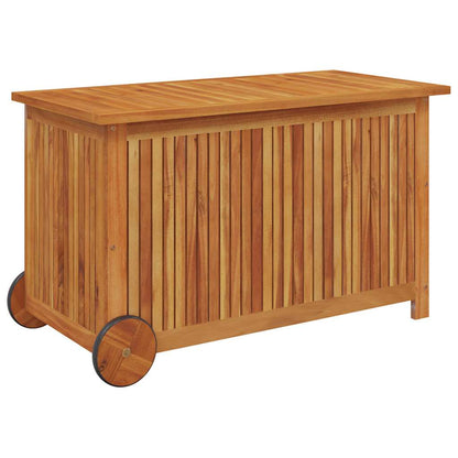 vidaXL Garden Storage Box with Wheels 90x50x58 cm Solid Wood Acacia - Brown