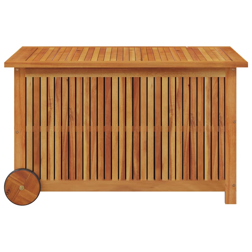vidaXL Garden Storage Box with Wheels 90x50x58 cm Solid Wood Acacia - Brown