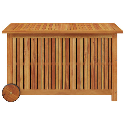 vidaXL Garden Storage Box with Wheels 90x50x58 cm Solid Wood Acacia - Brown