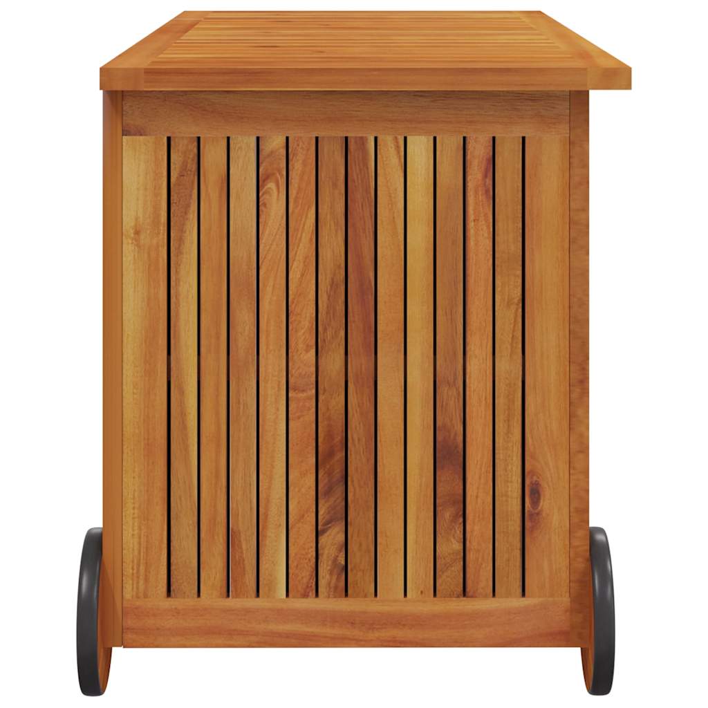 vidaXL Garden Storage Box with Wheels 90x50x58 cm Solid Wood Acacia - Brown