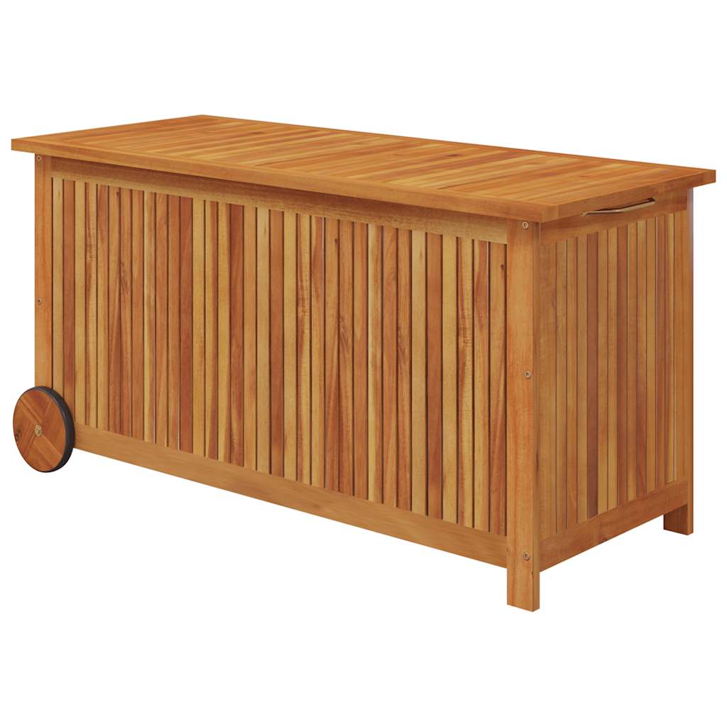 vidaXL Garden Storage Box with Wheels 113x50x58 cm Solid Wood Acacia - Brown