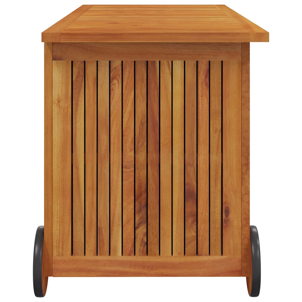 vidaXL Garden Storage Box with Wheels 113x50x58 cm Solid Wood Acacia - Brown