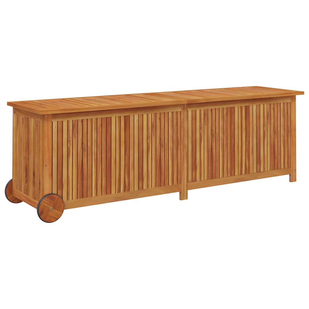 vidaXL Garden Storage Box with Wheels 150x50x58 cm Solid Wood Acacia - Brown