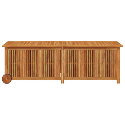 vidaXL Garden Storage Box with Wheels 150x50x58 cm Solid Wood Acacia - Brown