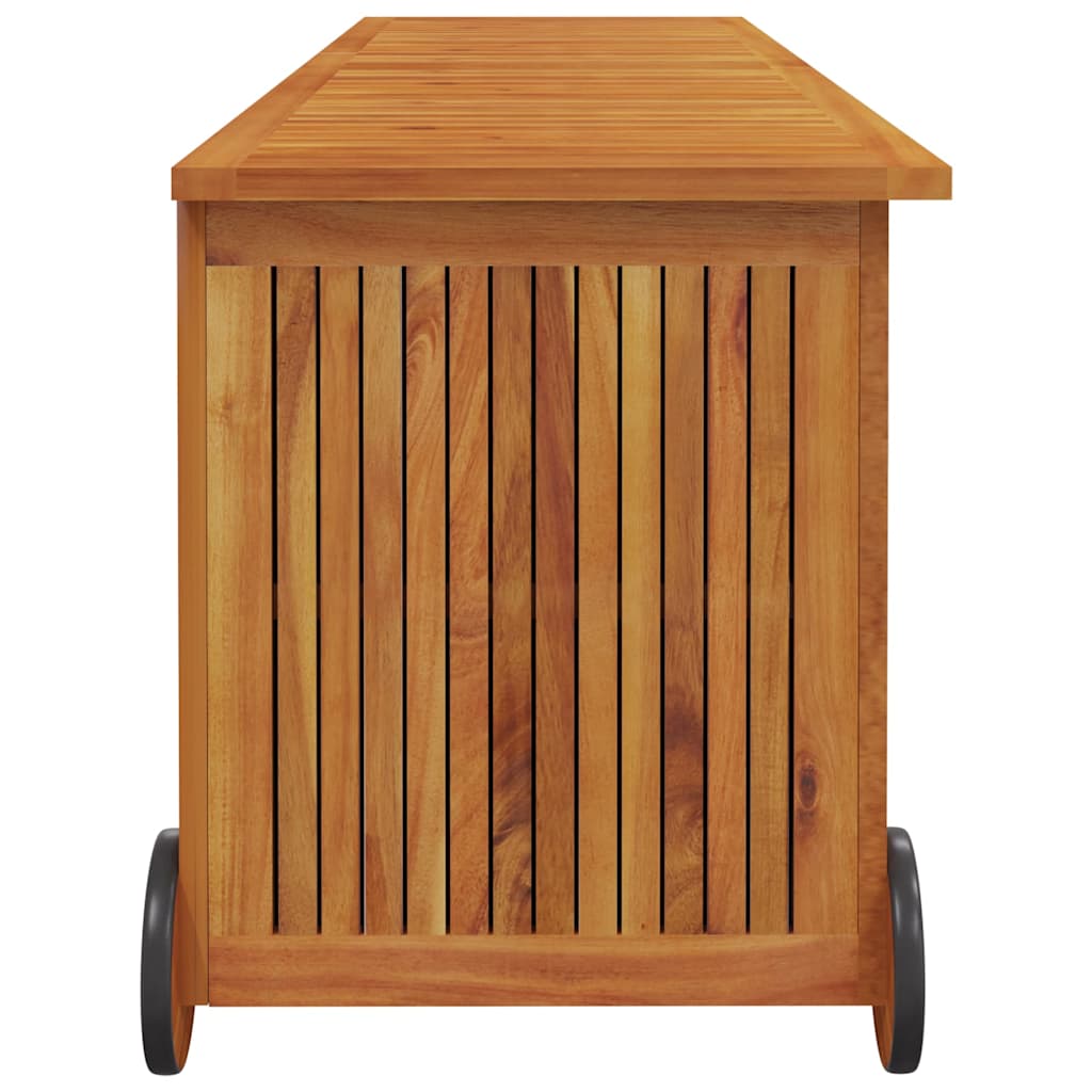 vidaXL Garden Storage Box with Wheels 150x50x58 cm Solid Wood Acacia - Brown