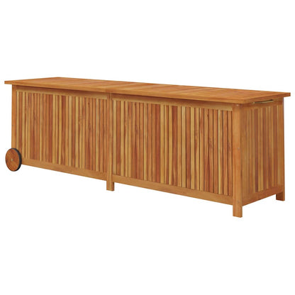 vidaXL Garden Storage Box with Wheels 150x50x58 cm Solid Wood Acacia - Brown