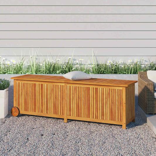 vidaXL Garden Storage Box with Wheels 150x50x58 cm Solid Wood Acacia - Brown