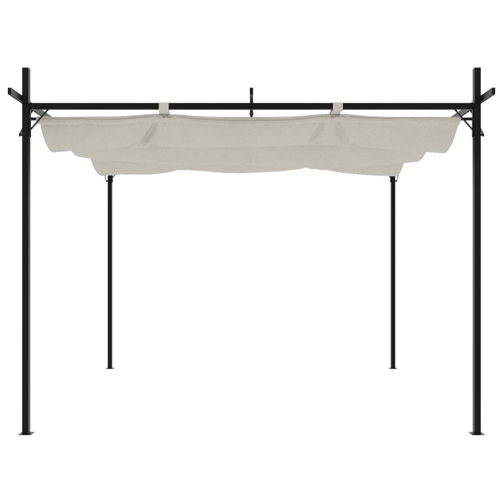 vidaXL Pergola with Retractable Roof Cream 295x292x230 cm
