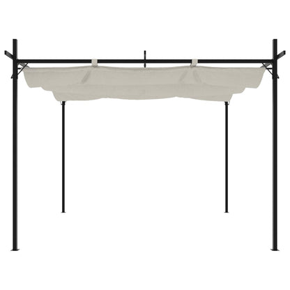 vidaXL Pergola with Retractable Roof Cream 295x292x230 cm