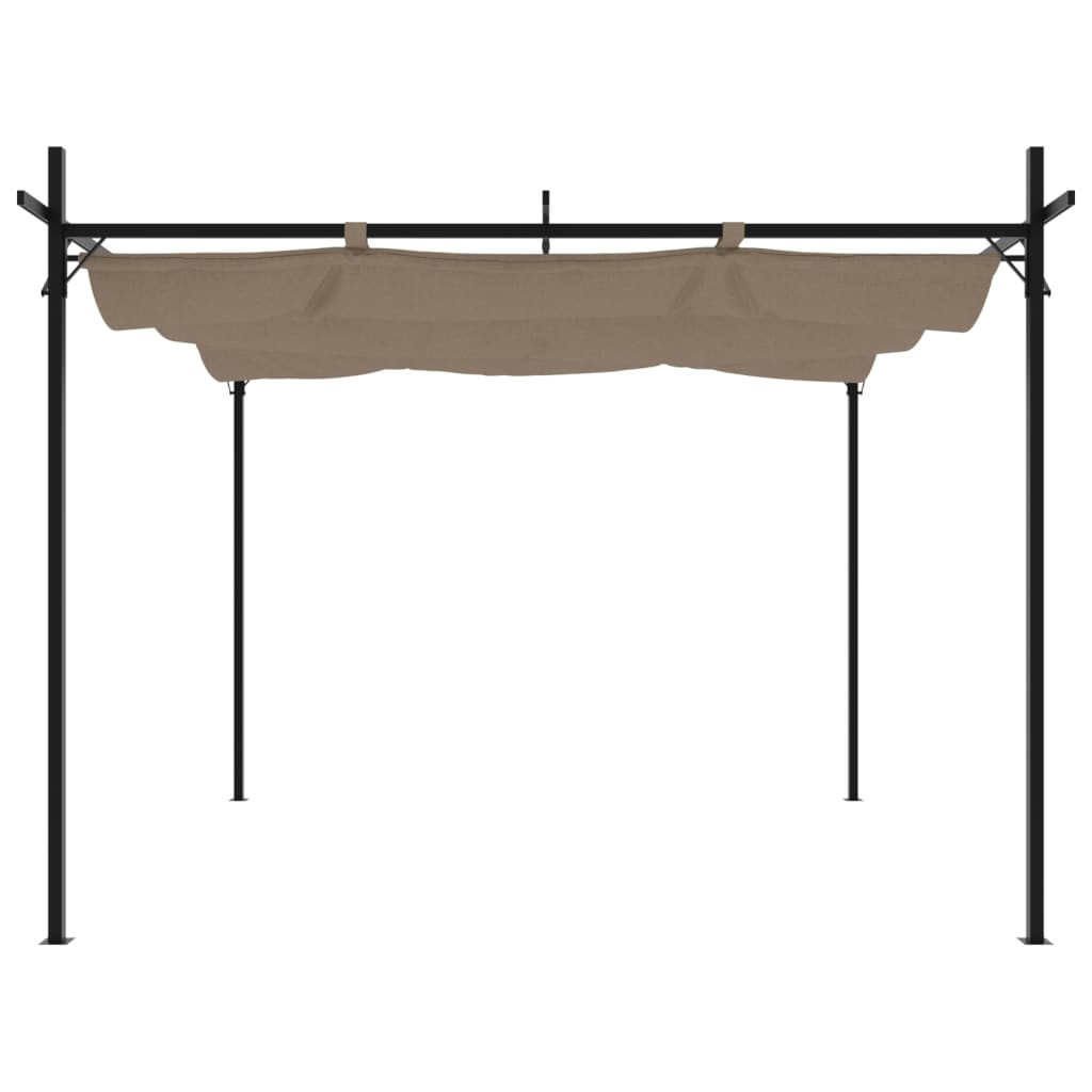 vidaXL Pergola with Retractable Roof Taupe 295x292x230 cm