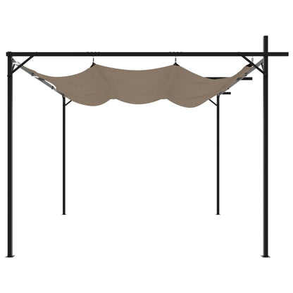 vidaXL Pergola with Retractable Roof Taupe 295x292x230 cm