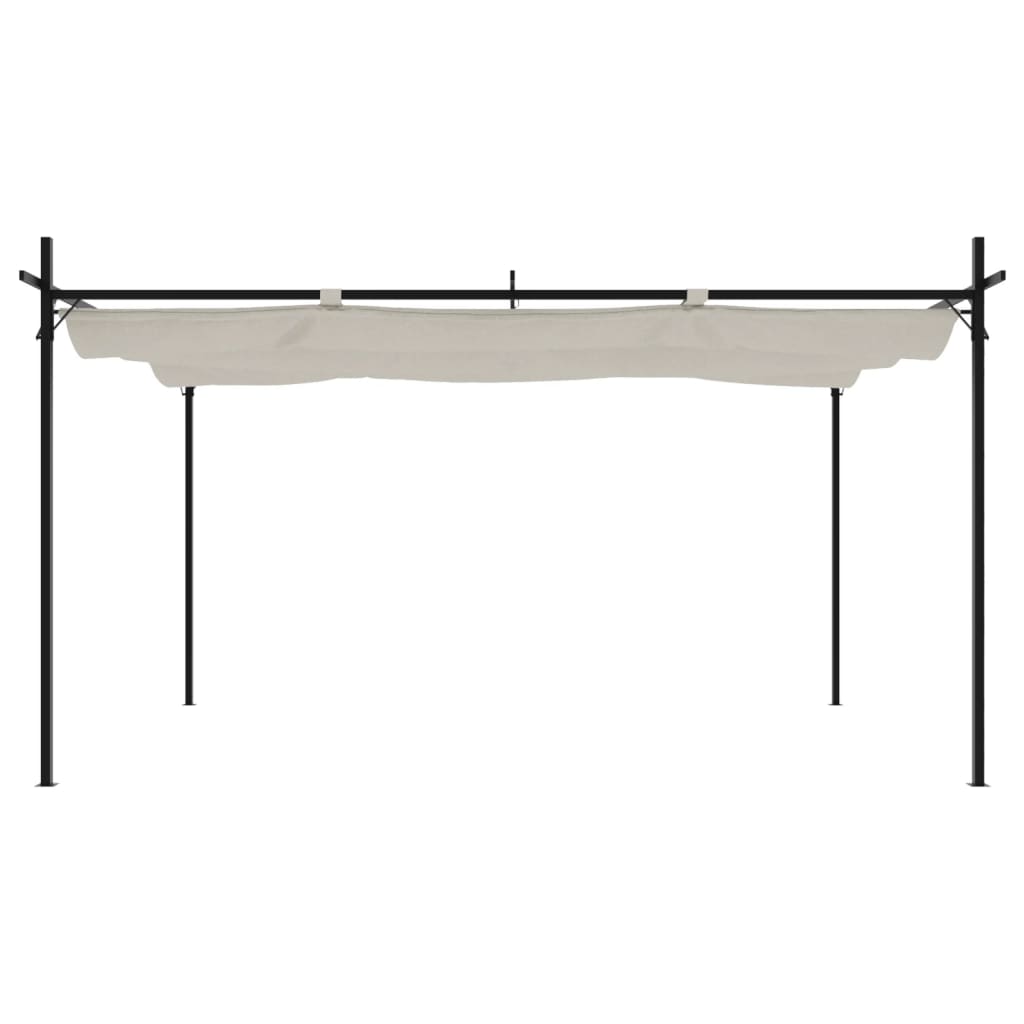 vidaXL Pergola with Retractable Roof Cream 395x292x230 cm