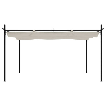 vidaXL Pergola with Retractable Roof Cream 395x292x230 cm