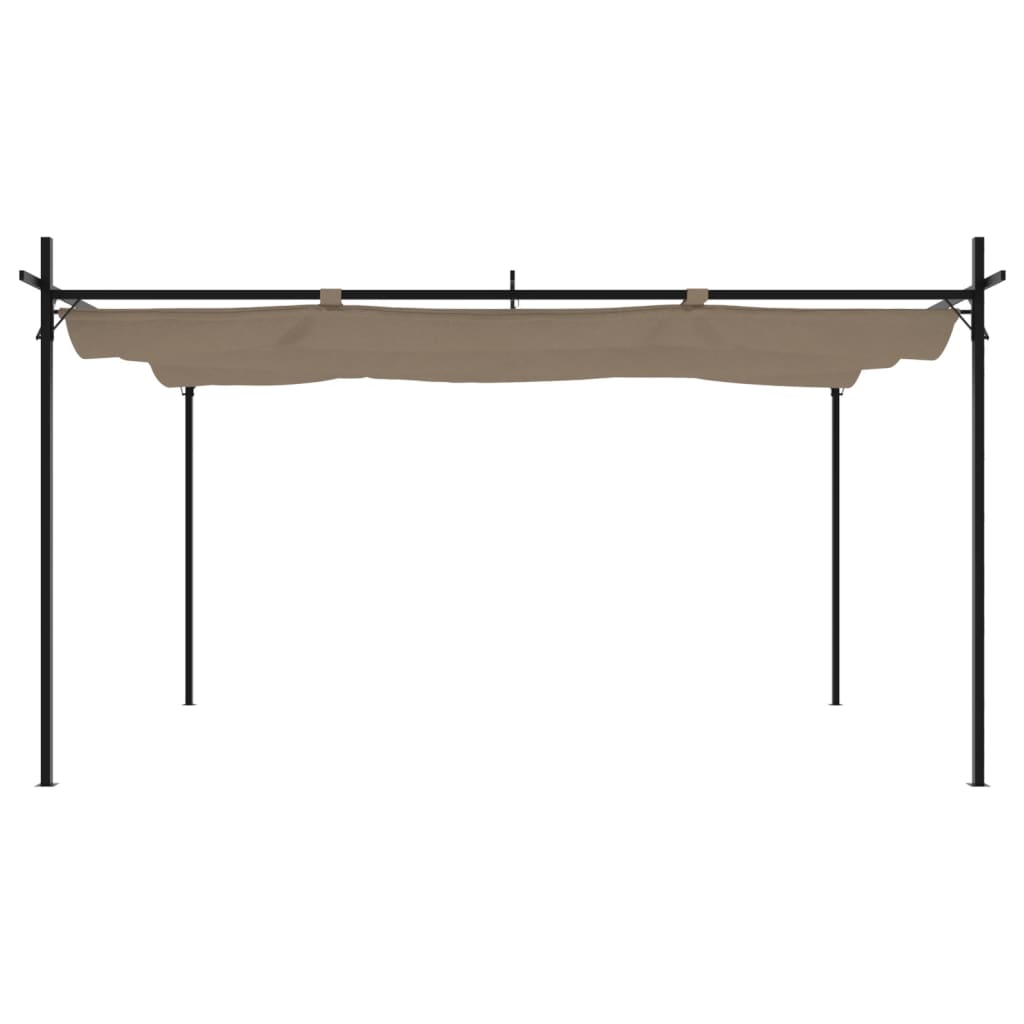 vidaXL Pergola with Retractable Roof Taupe 395x292x230 cm