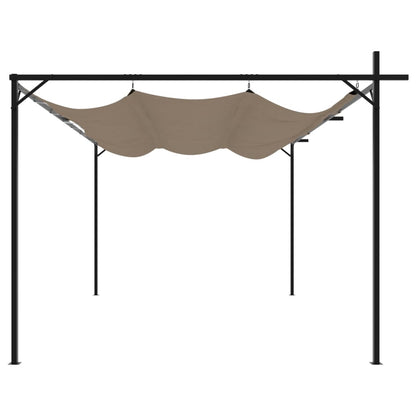 vidaXL Pergola with Retractable Roof Taupe 395x292x230 cm